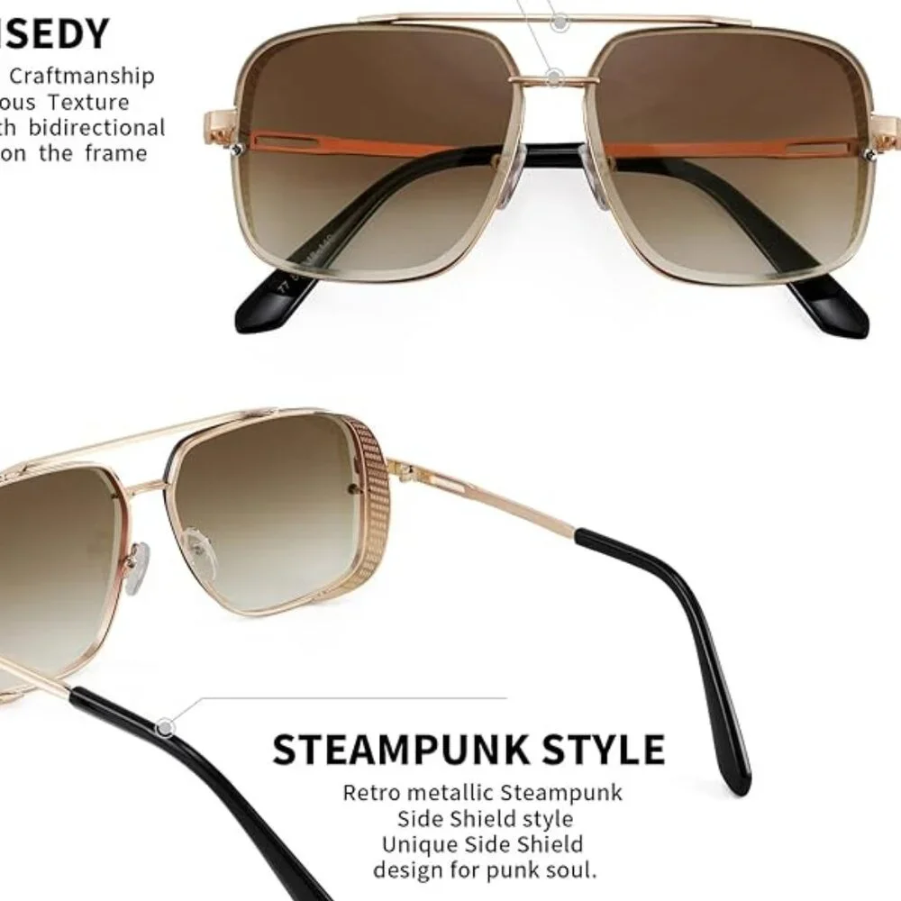 Trendy metal woman's sunglasses